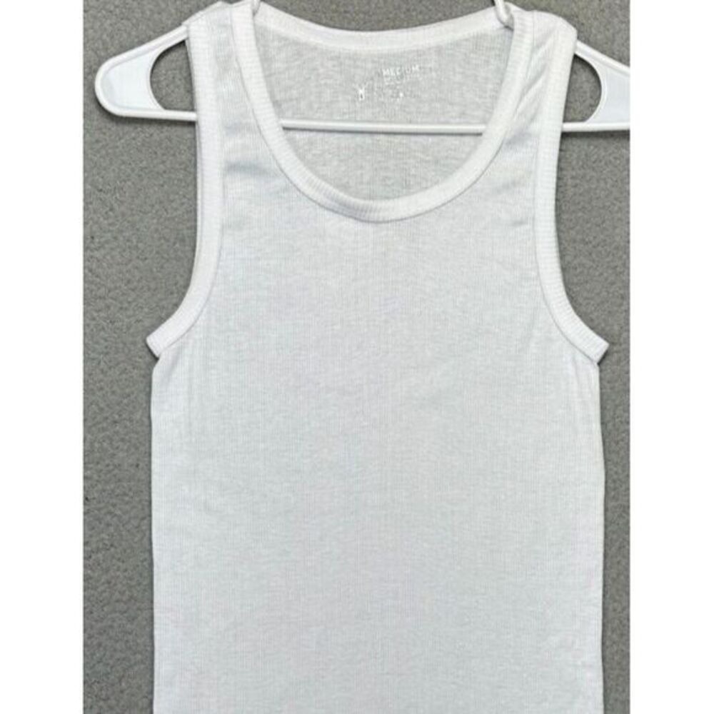 Spyder Shirt Adult Medium White Work Out Tank Top Sleeveless Logo Crew Neck Mens